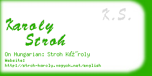 karoly stroh business card